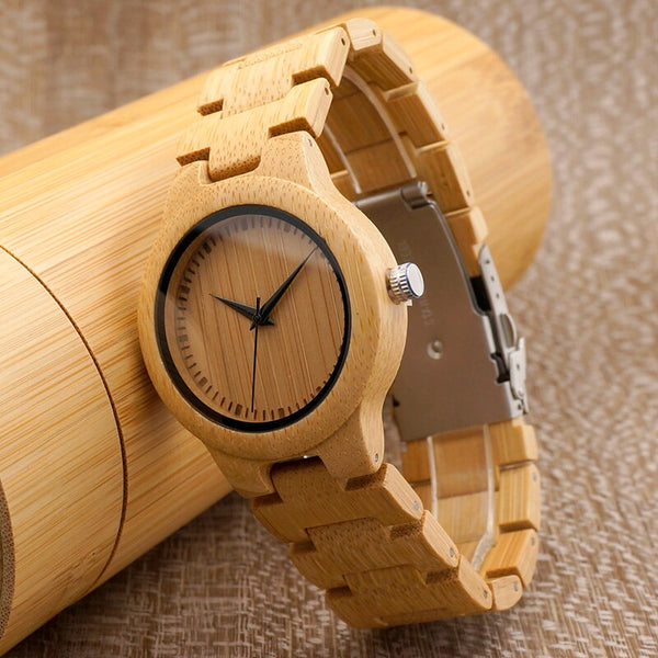 Relógio de Bambu Feminino - Premium Bamboo